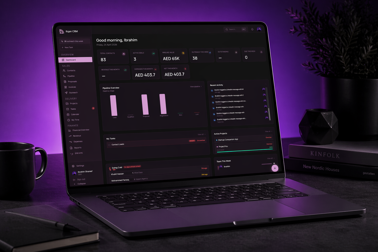 Itqan Studio CRM — the operations system that runs the studio, built in-house